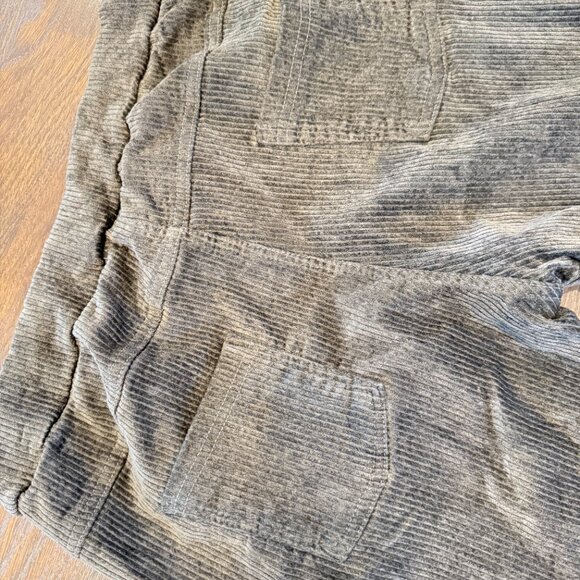 Corduroy Moss Green Drawstring Jogger Pants Italy - Picture 6 of 11